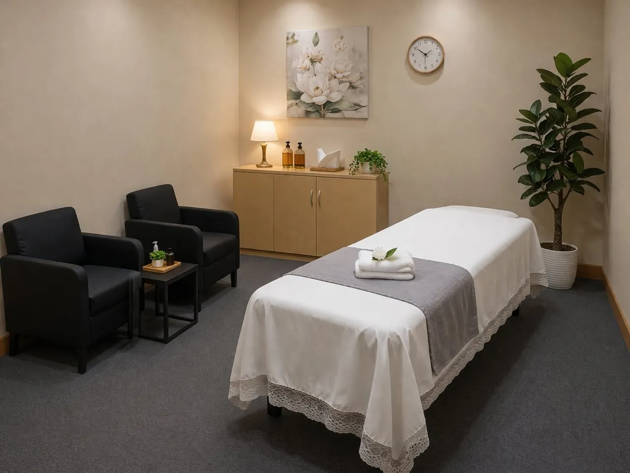 Comfortable, private massage room at Pink One SPA near Imperial Beach, CA