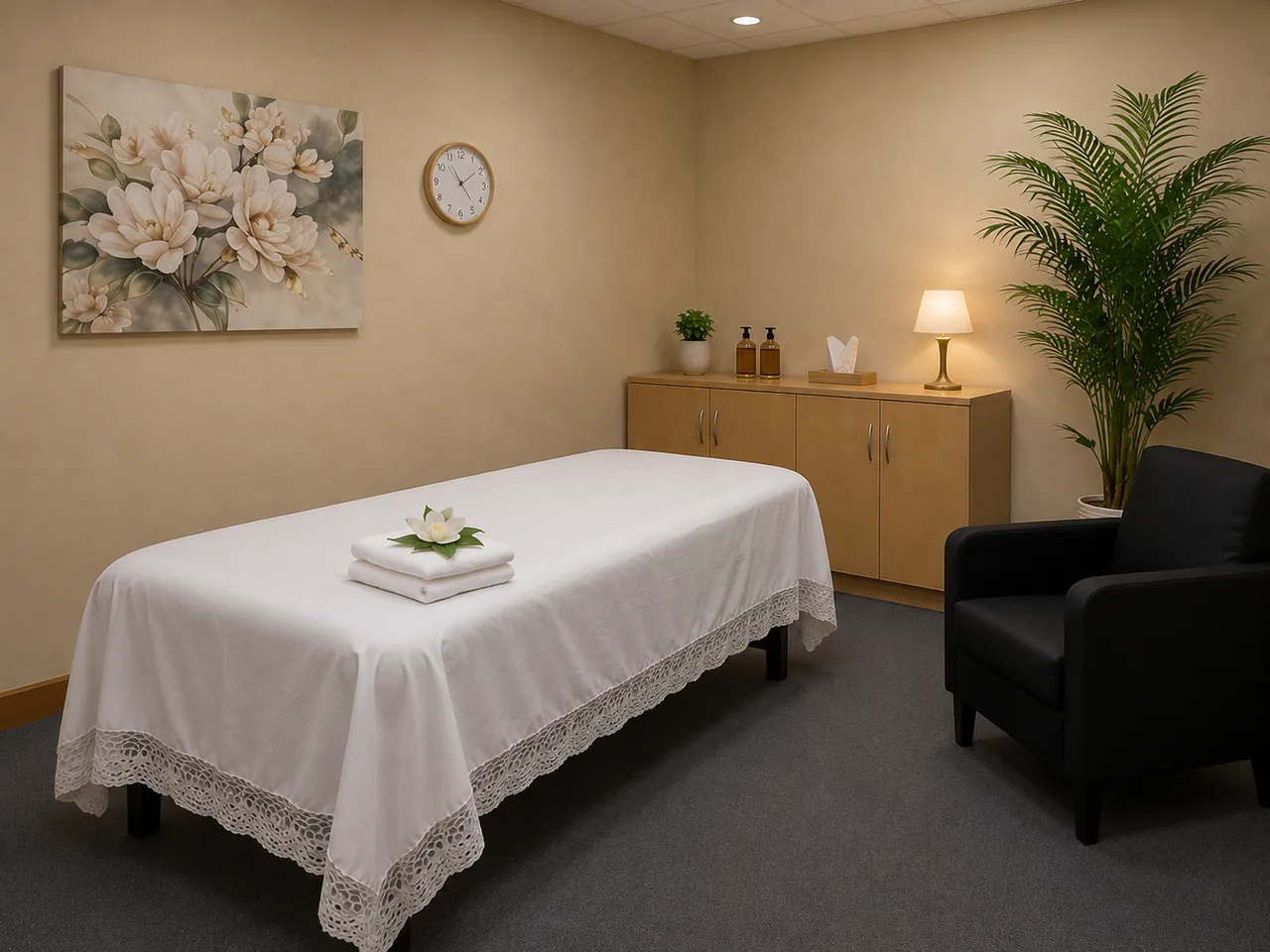 Comfortable, private massage room at Pink One SPA near Chula Vista, CA
