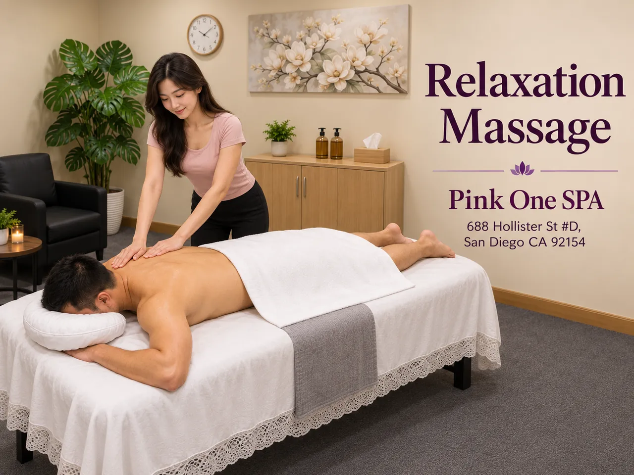 Relaxation Massage in San Diego, CA at Pink One SPA