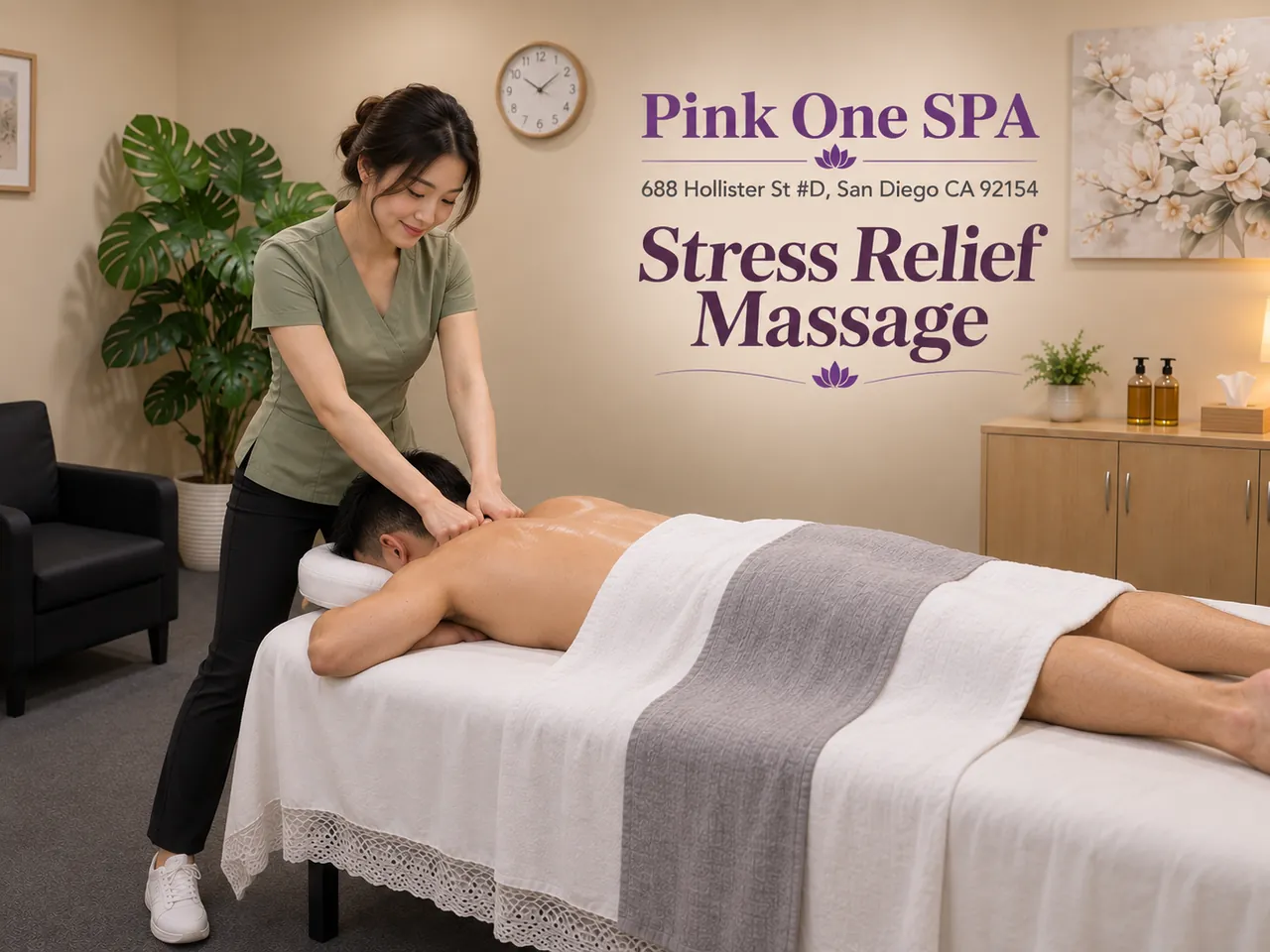 Stress Relief Massage in San Diego, CA at Pink One SPA