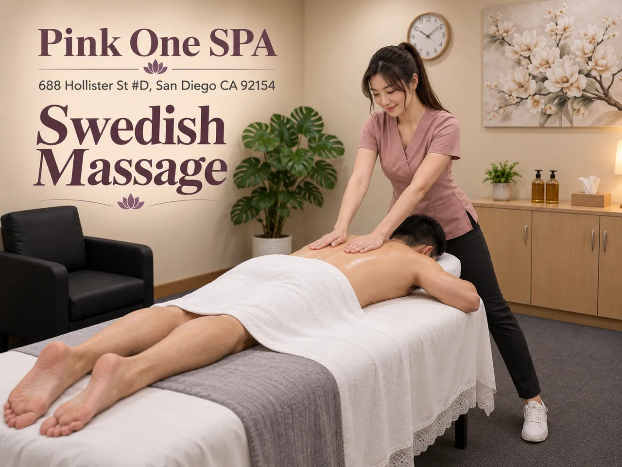 Swedish Massage in San Diego, CA at Pink One SPA