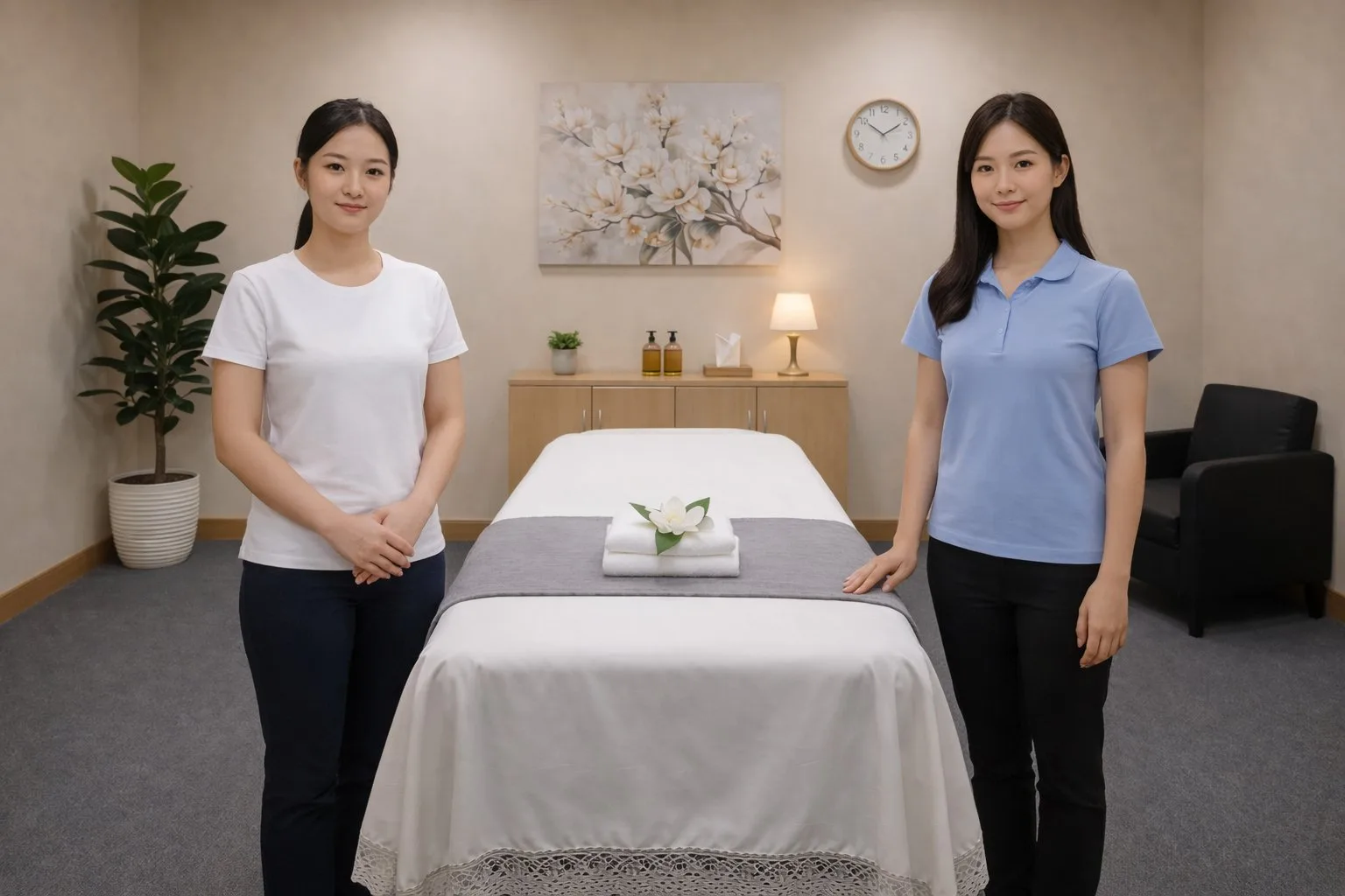 Pink One Spa private massage room with friendly female therapists, San Diego