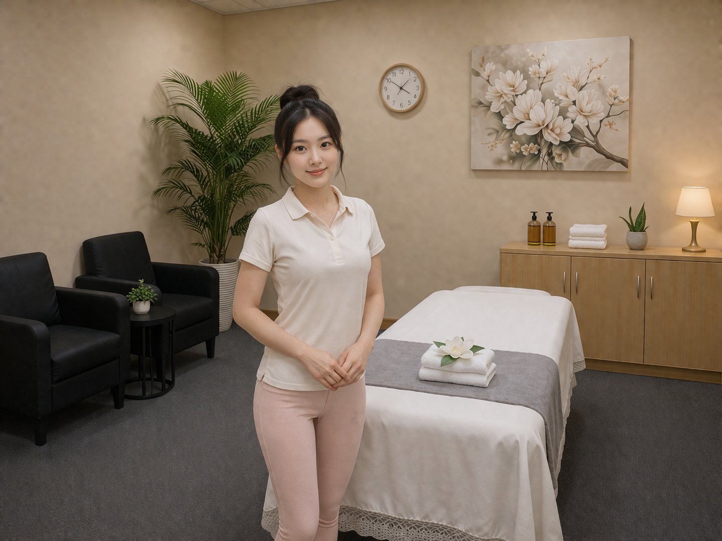 Female therapist at Pink One Spa San Diego