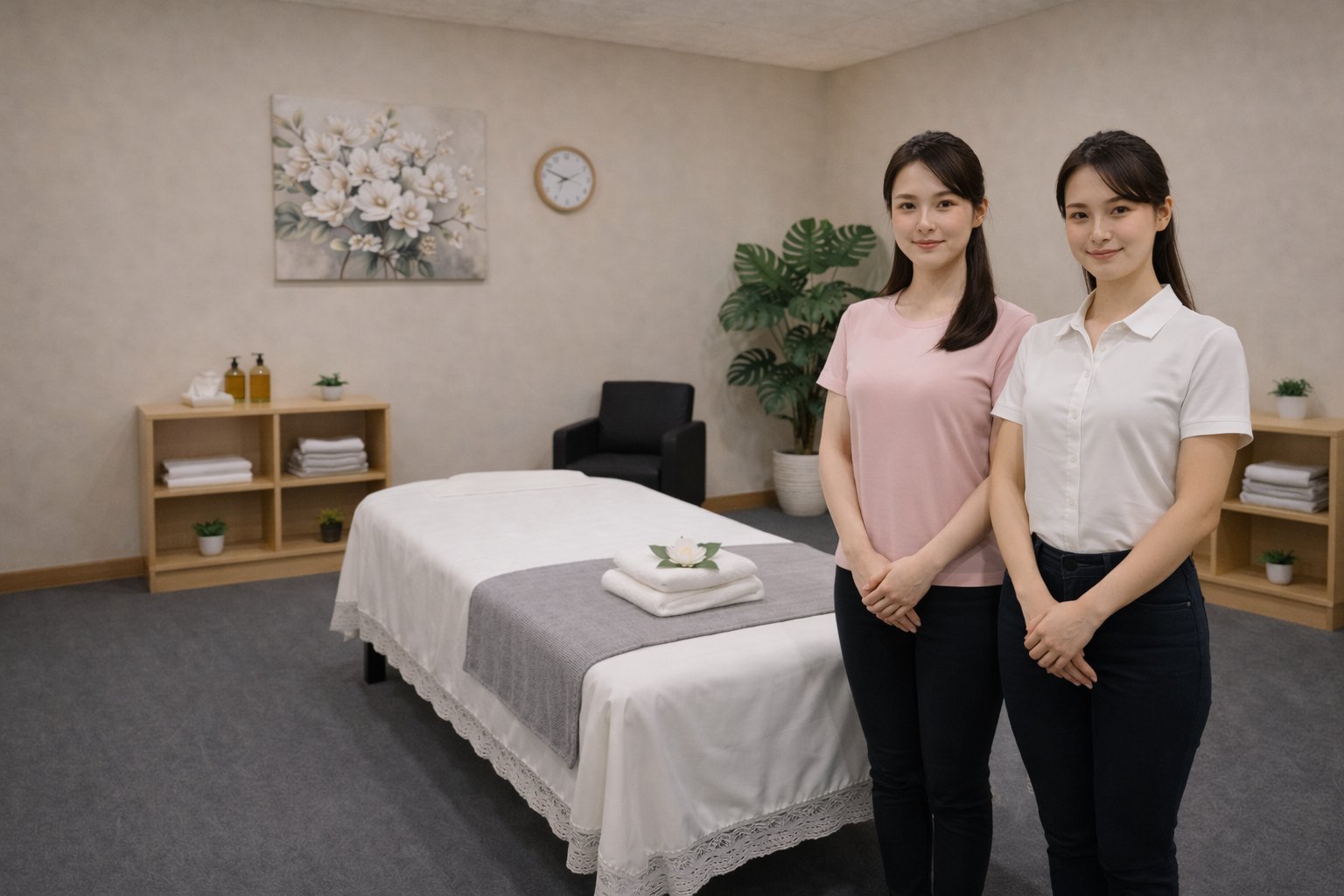 Friendly female therapist ready to welcome guests at Pink One Spa